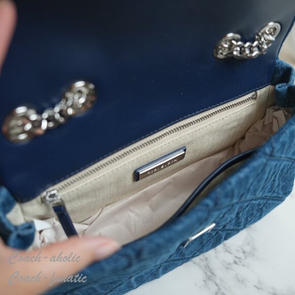 NWT Tory Burch Willa Denim Small Shoulder Bag Crossbody - Picture 8 of 9